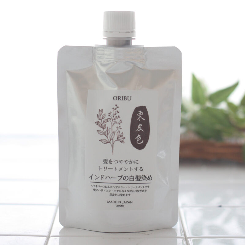  暁石鹸 ORIBU インドハーブの白髪染め 栗皮色